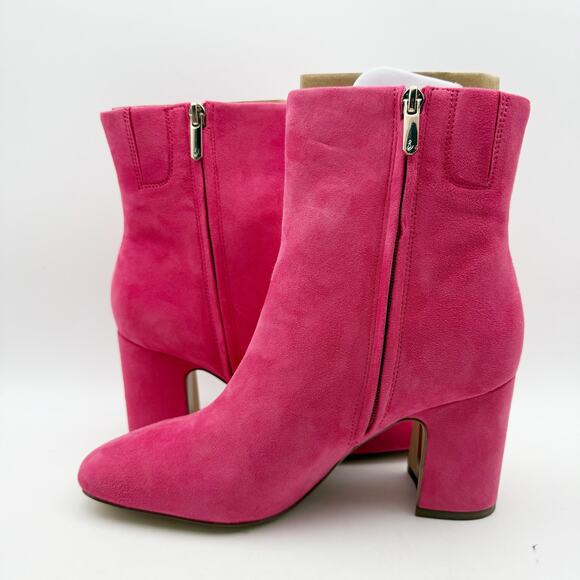 Sam Edelman Womens Fawn Heel Bootie US 8 M EU 38.5 Pink Suede Leather NIB - Picture 9 of 14